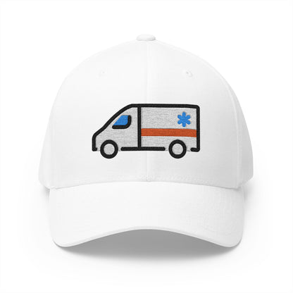 Ambulance Emoji White Cap – Premium by Capmoji