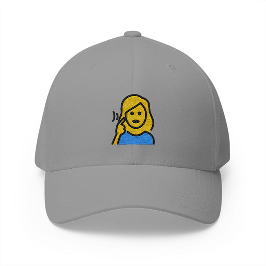 Deaf Woman Emoji Grey Cap – Premium by Capmoji