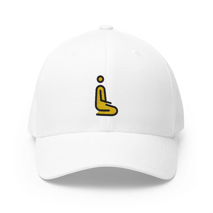 Person Kneeling: Facing Right Emoji White Cap – Premium by Capmoji