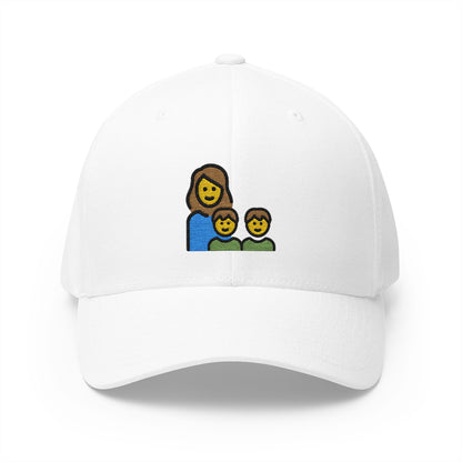 Family: Woman, Boy, Boy Emoji White Cap – Premium by Capmoji