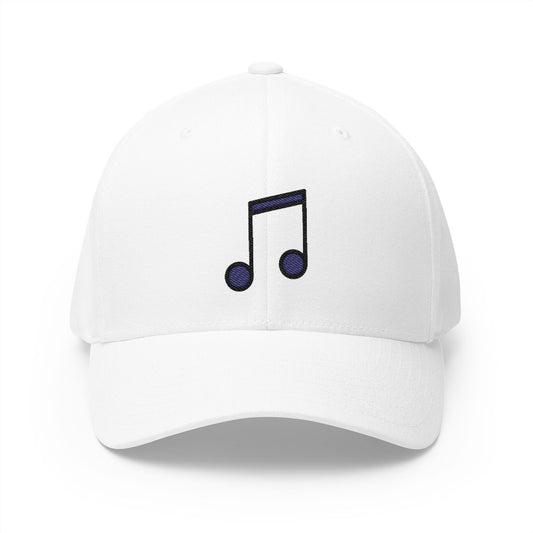 Musical Note Emoji White Cap – Premium by Capmoji