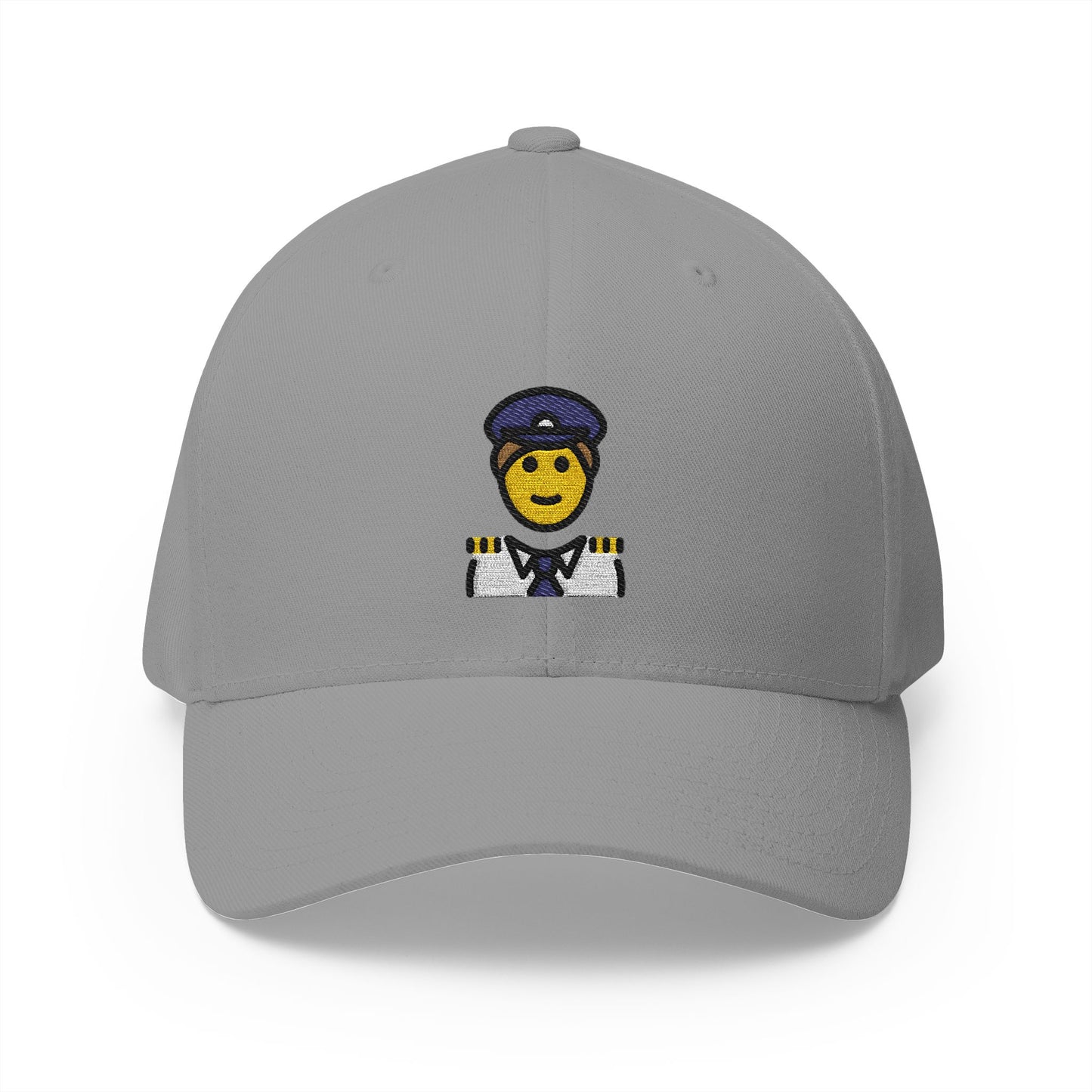 Man Pilot Emoji Grey Cap – Premium by Capmoji