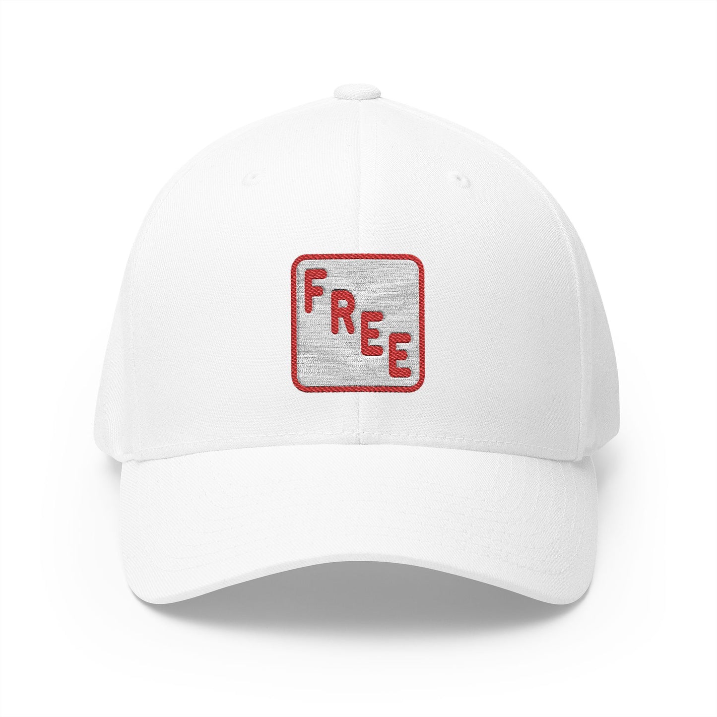 Free Button Emoji White Cap – Premium by Capmoji