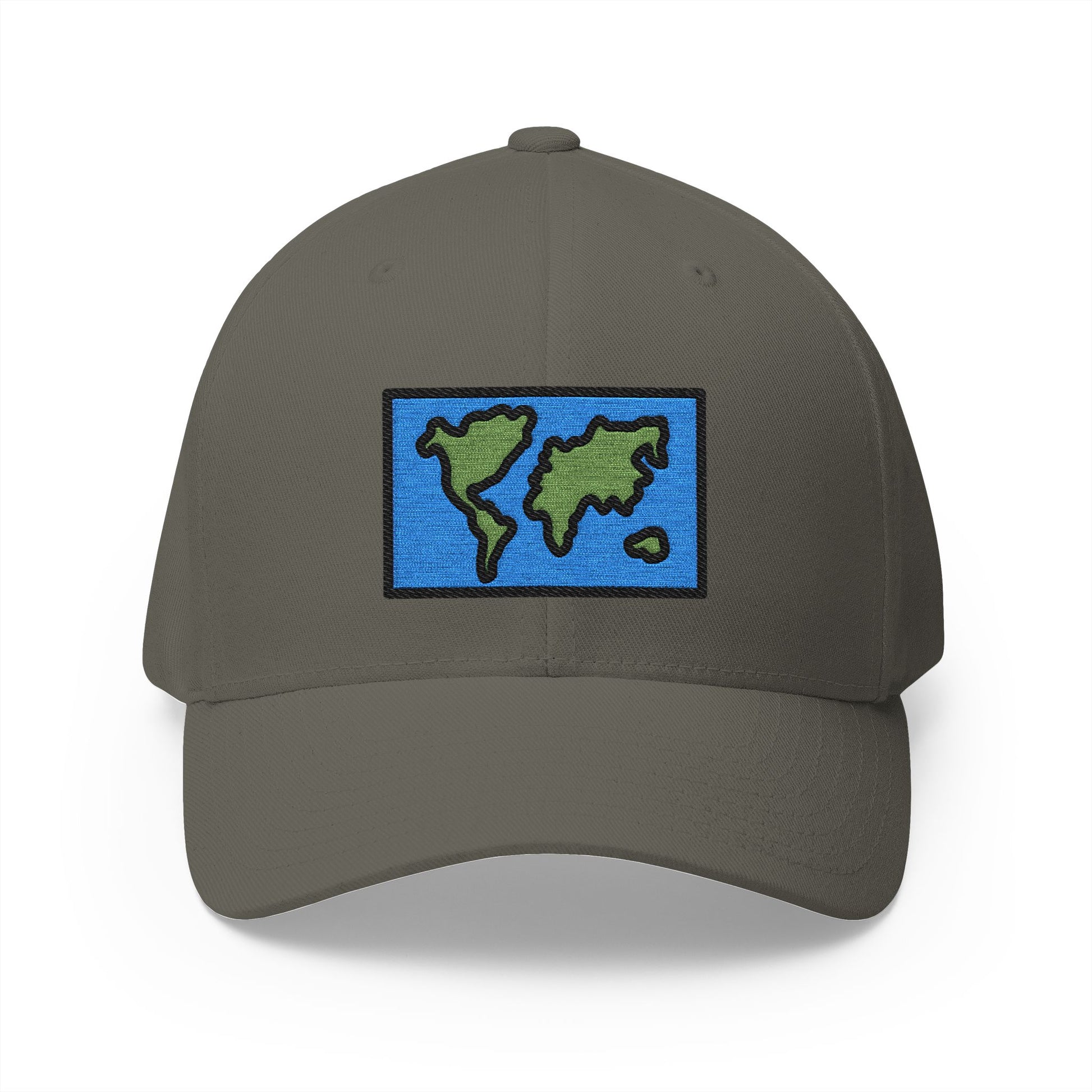 World Map Emoji Olive Cap – Premium by Capmoji
