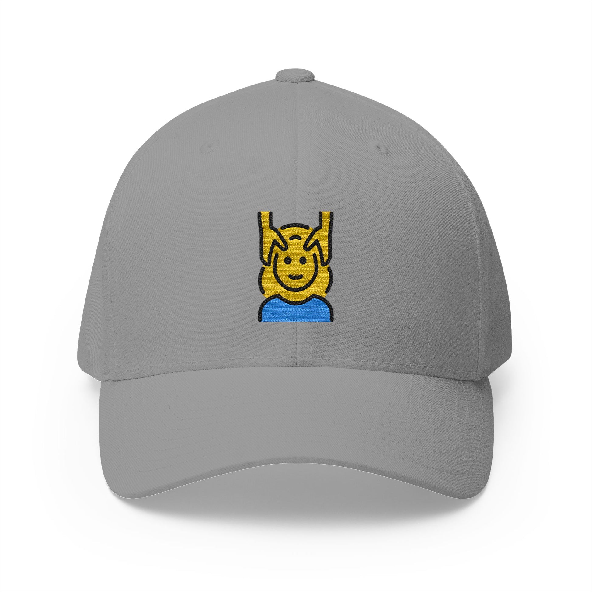 Woman Getting Massage Emoji Grey Cap – Premium by Capmoji