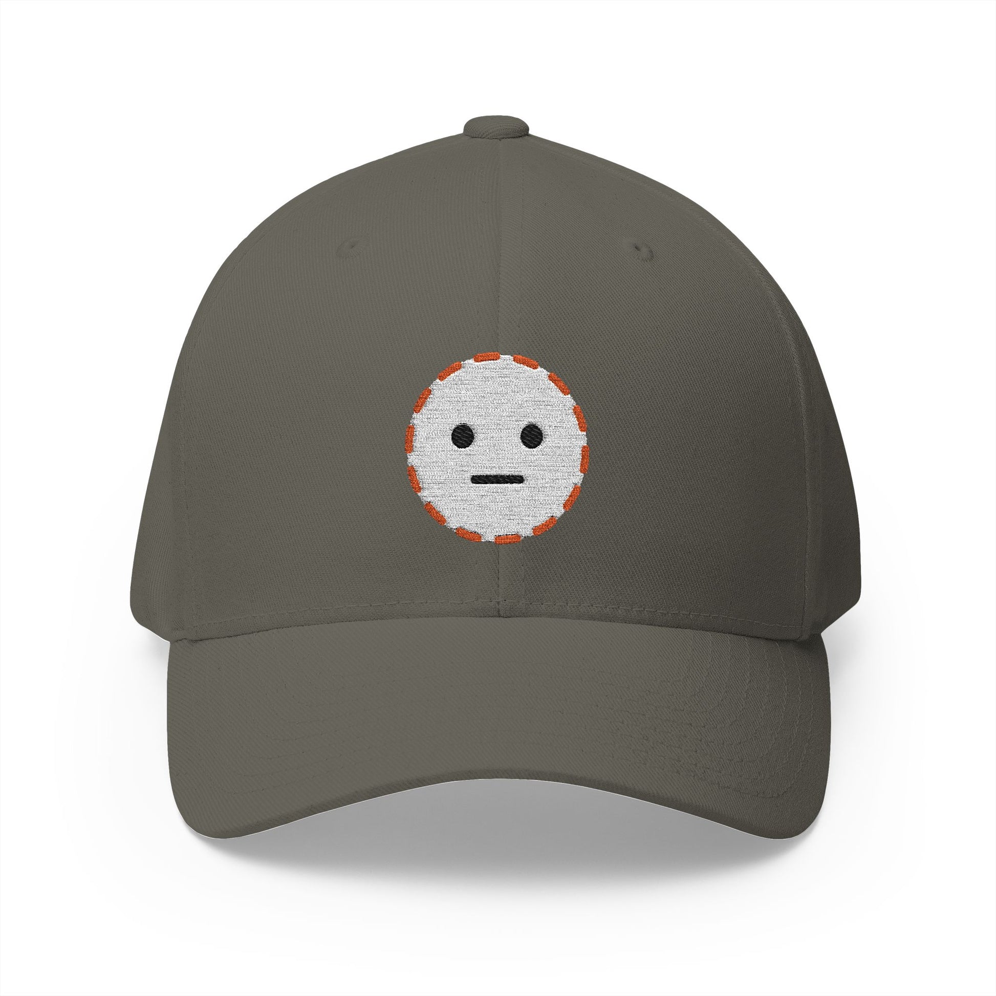 Dotted Line Face Emoji Olive Cap – Premium by Capmoji