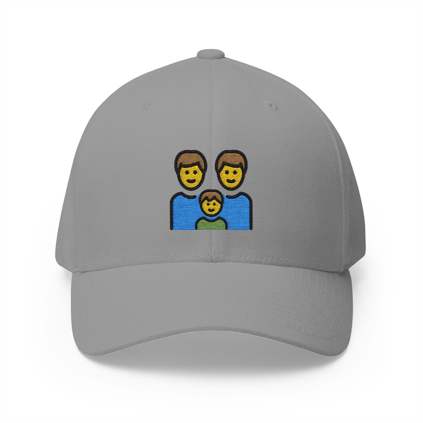 Family: Man, Man, Boy Emoji Grey Cap – Premium by Capmoji