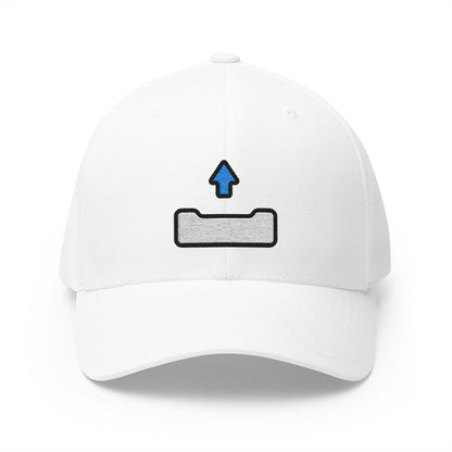 Outbox Tray Emoji White Cap – Premium by Capmoji