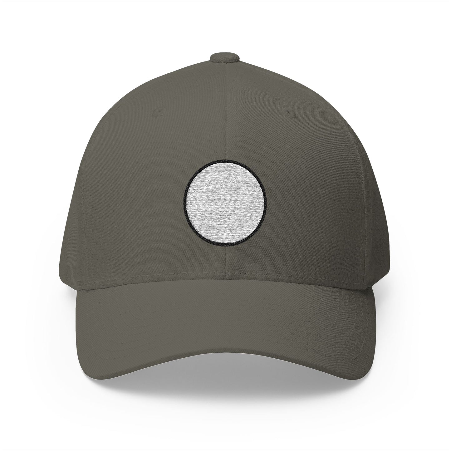 White Circle Emoji Olive Cap – Premium by Capmoji
