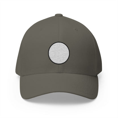 White Circle Emoji Olive Cap – Premium by Capmoji