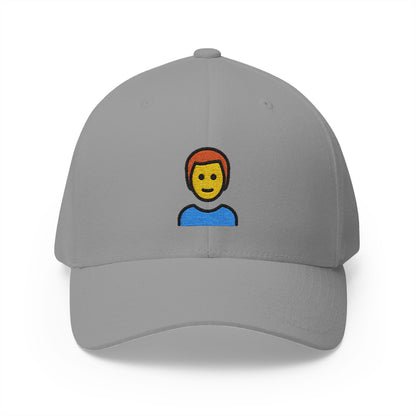 Man: Red Hair Emoji Grey Cap – Premium by Capmoji