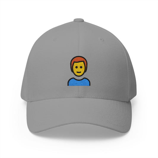 Man: Red Hair Emoji Grey Cap – Premium by Capmoji