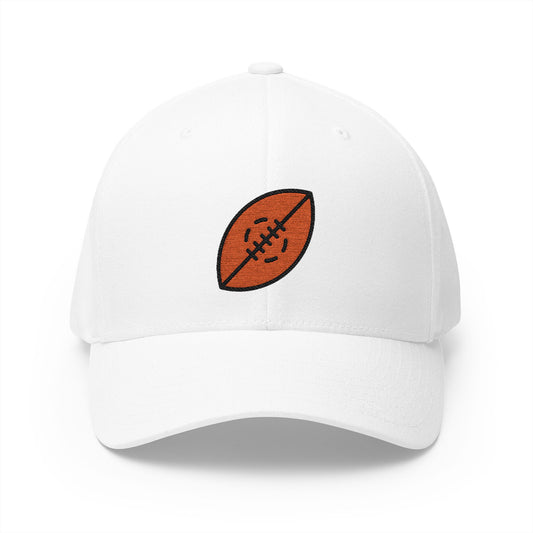 Rugby Football Emoji White Cap – Premium by Capmoji