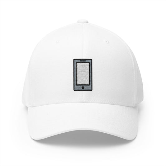 Mobile Phone Emoji White Cap – Premium by Capmoji