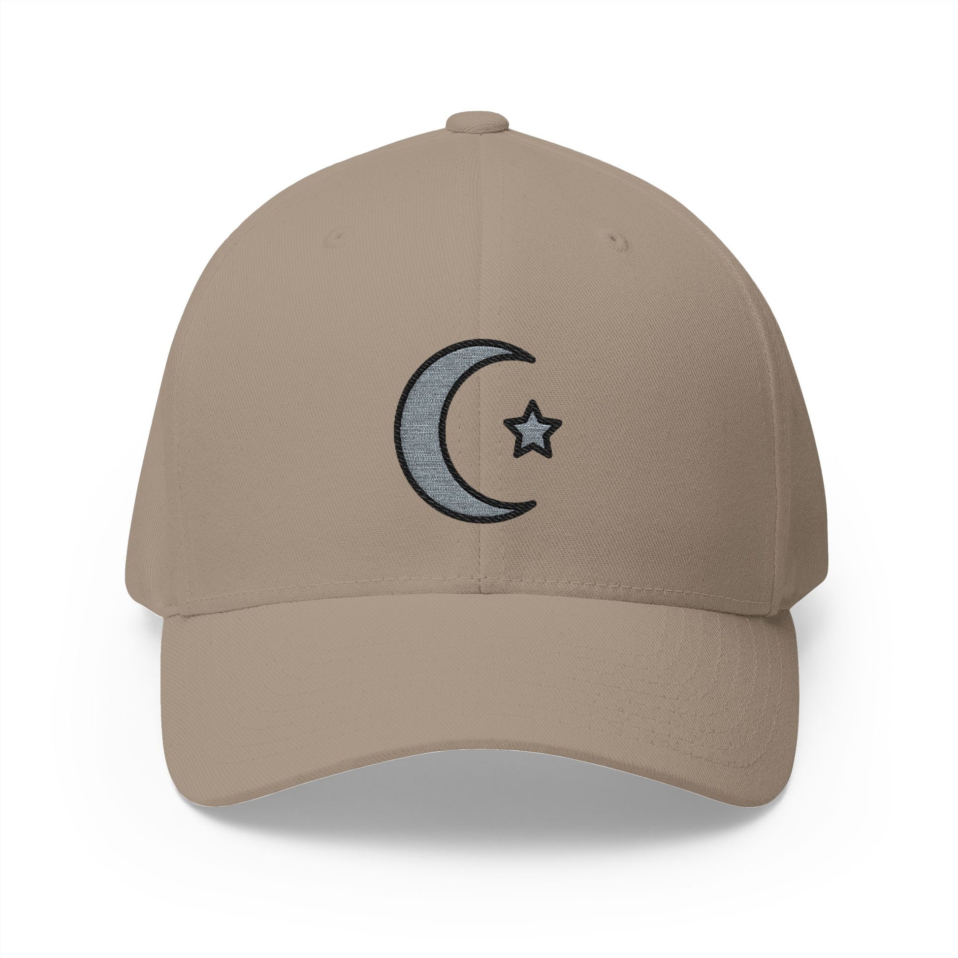Star And Crescent Emoji Khaki Cap – Premium by Capmoji