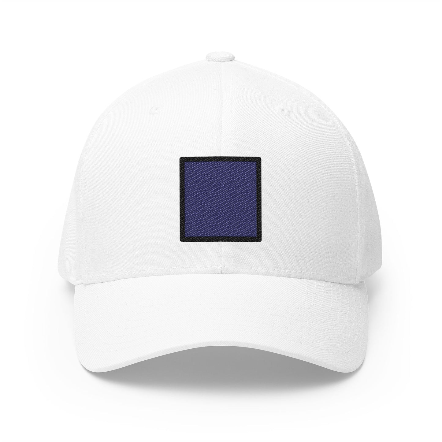 Black Medium-Small Square Emoji White Cap – Premium by Capmoji