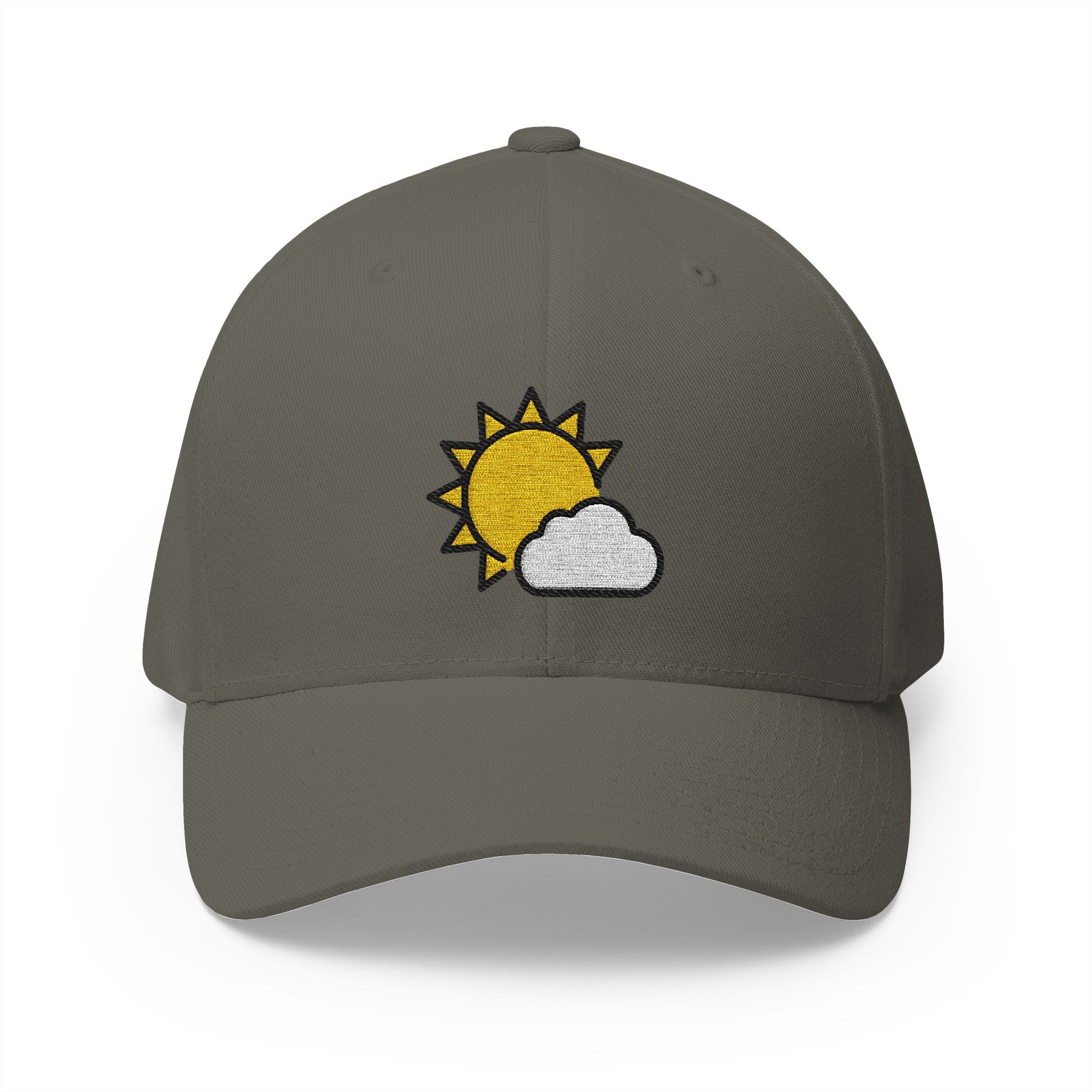 Sun Behind Small Cloud Emoji Olive Cap – Premium by Capmoji