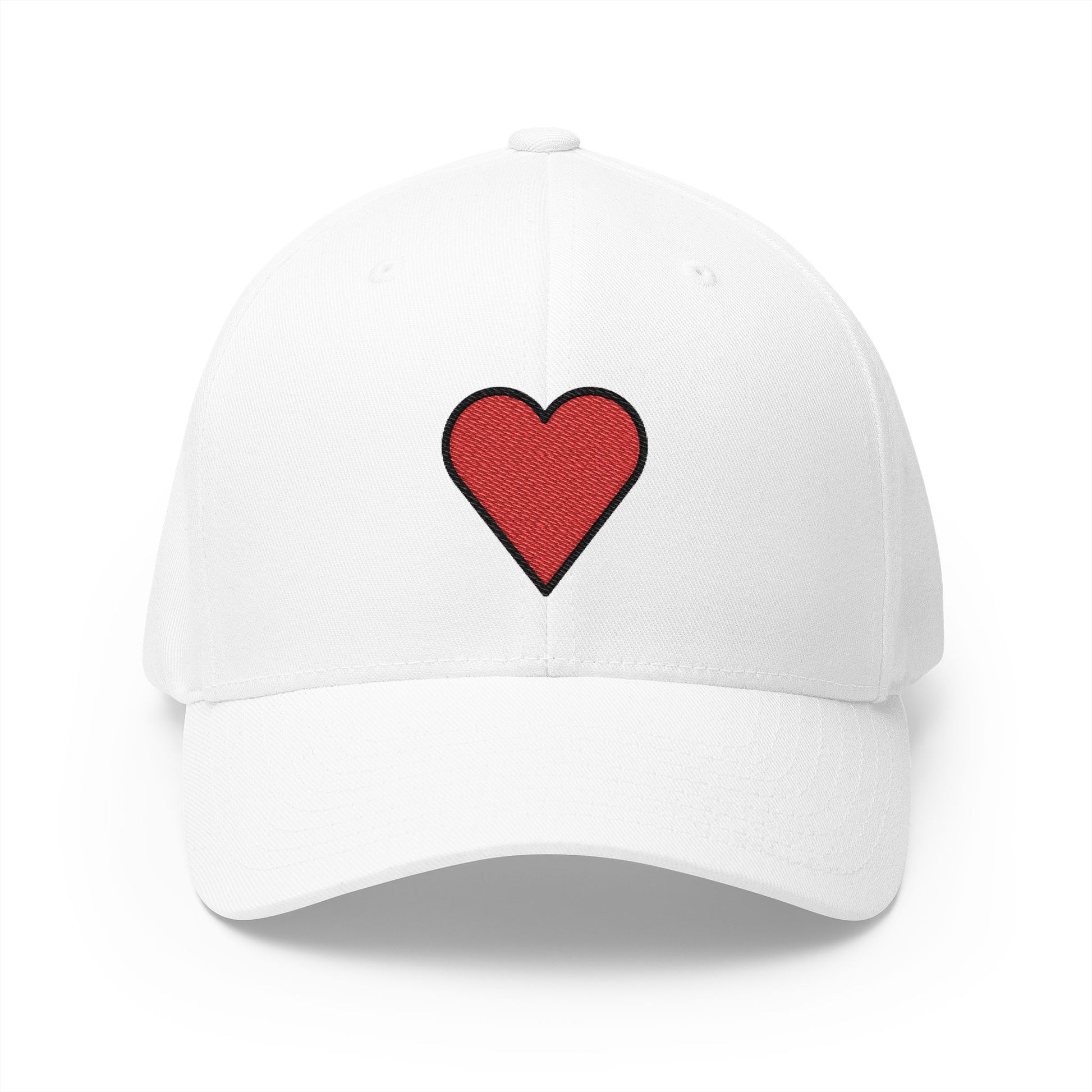 Red Heart Emoji White Cap – Premium by Capmoji