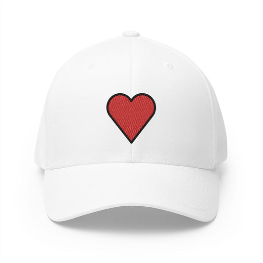 Red Heart Emoji White Cap – Premium by Capmoji