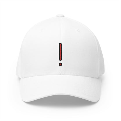 Red Exclamation Mark Emoji White Cap – Premium by Capmoji