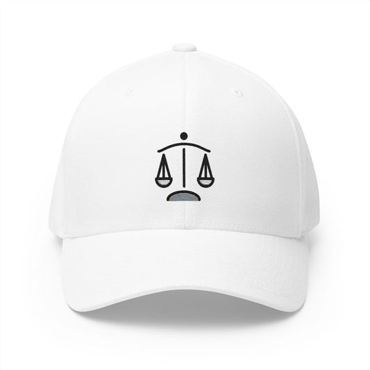 Balance Scale Emoji White Cap – Premium by Capmoji
