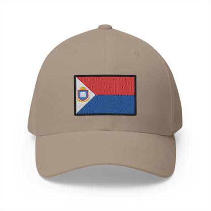 Flag: Sint Maarten Emoji Khaki Cap – Premium by Capmoji