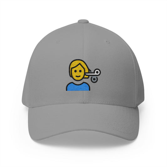 Person Getting Haircut Emoji Grey Cap – Premium by Capmoji