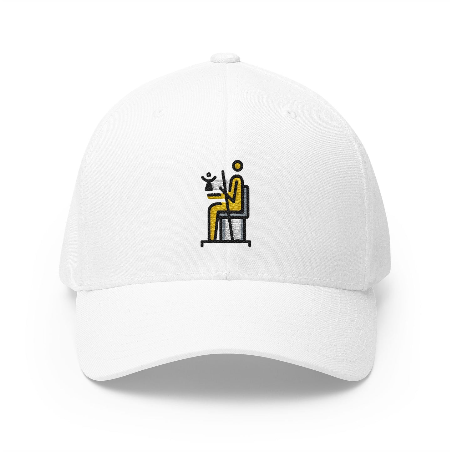 Statue Of Zeus At Olympia Emoji White Cap – Premium by Capmoji