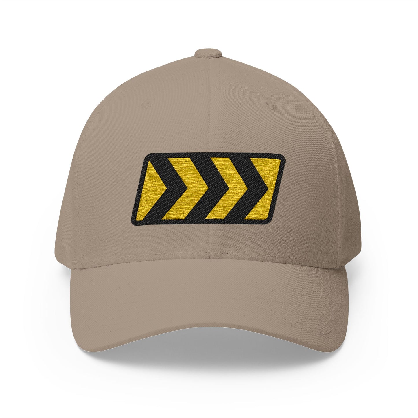 Warning Strip Right Emoji Khaki Cap – Premium by Capmoji