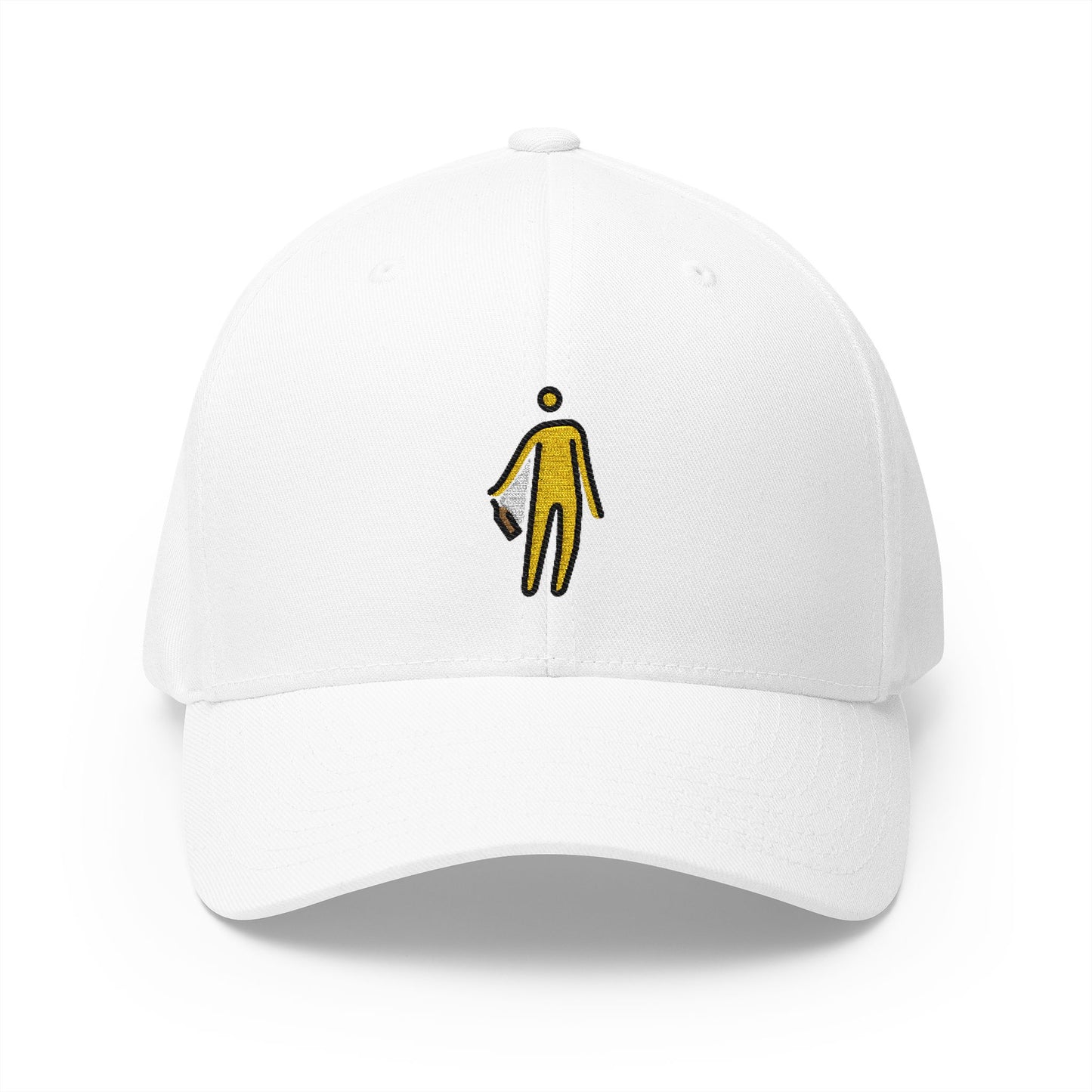 Drunk Person Emoji White Cap – Premium by Capmoji