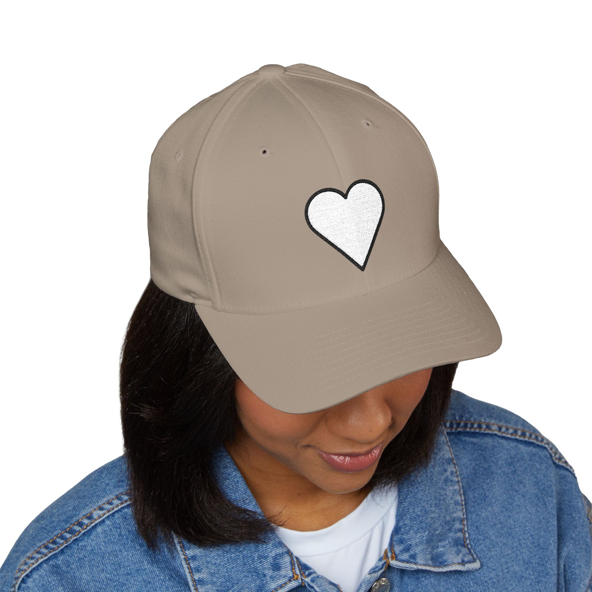 White Heart Emoji Cap – Premium by Capmoji