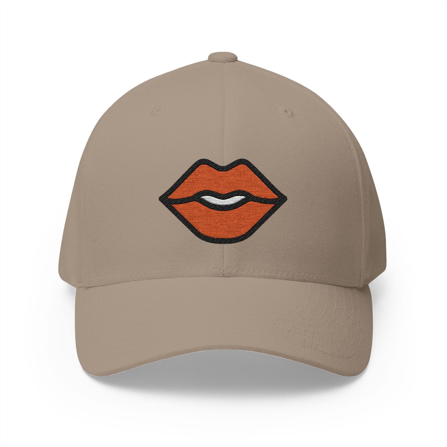 Mouth Emoji Khaki Cap – Premium by Capmoji