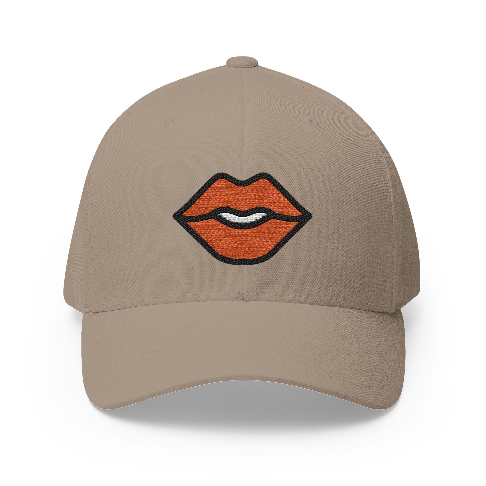 Mouth Emoji Khaki Cap – Premium by Capmoji