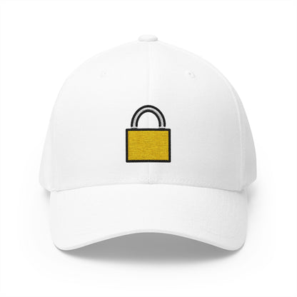 Locked Emoji White Cap – Premium by Capmoji