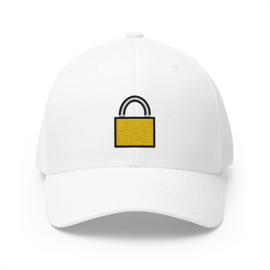 Locked Emoji White Cap – Premium by Capmoji