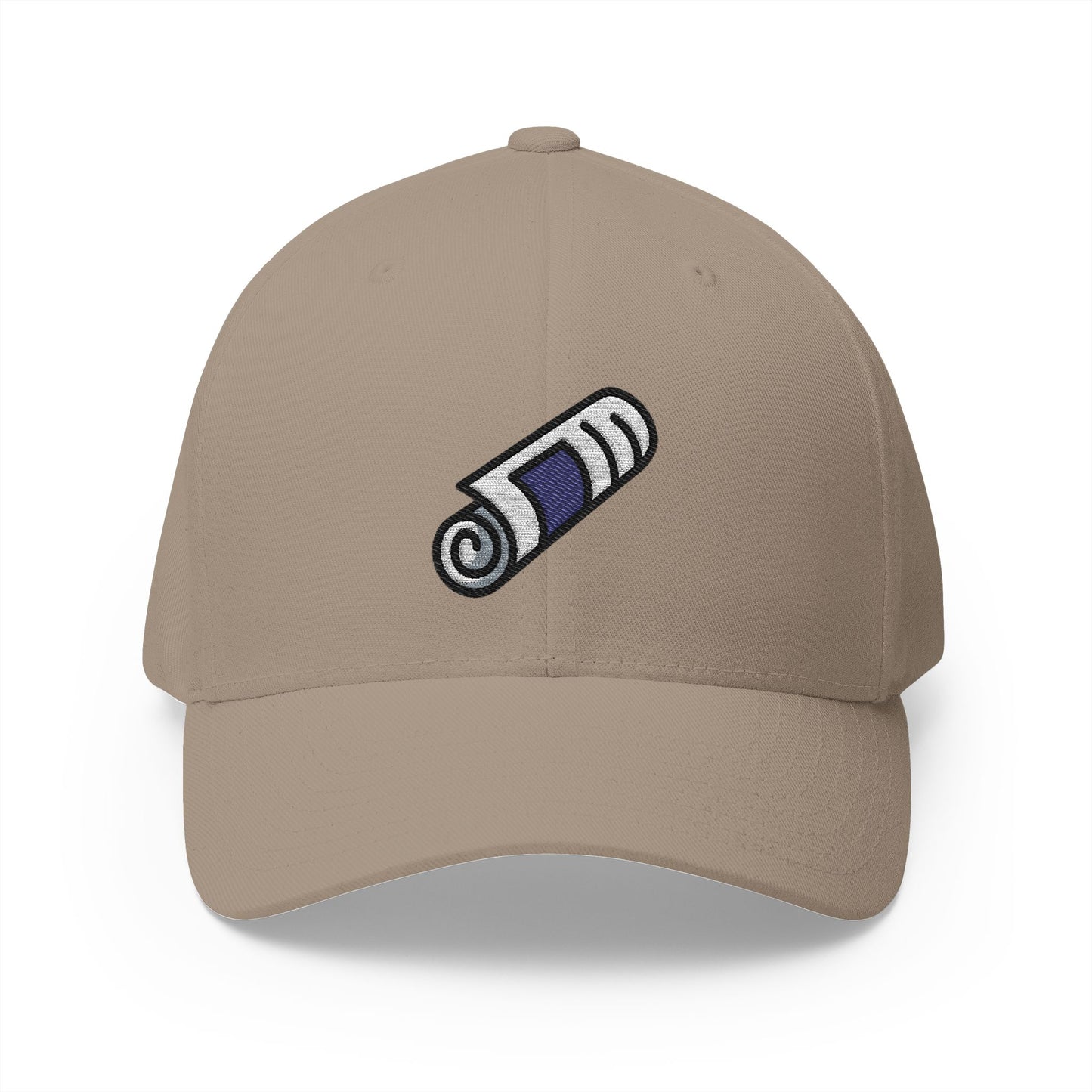 Rolled-Up Newspaper Emoji Khaki Cap – Premium by Capmoji