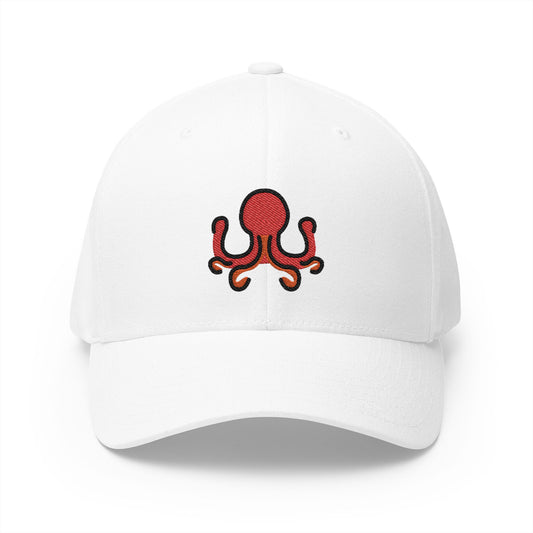 Octopus Emoji White Cap – Premium by Capmoji
