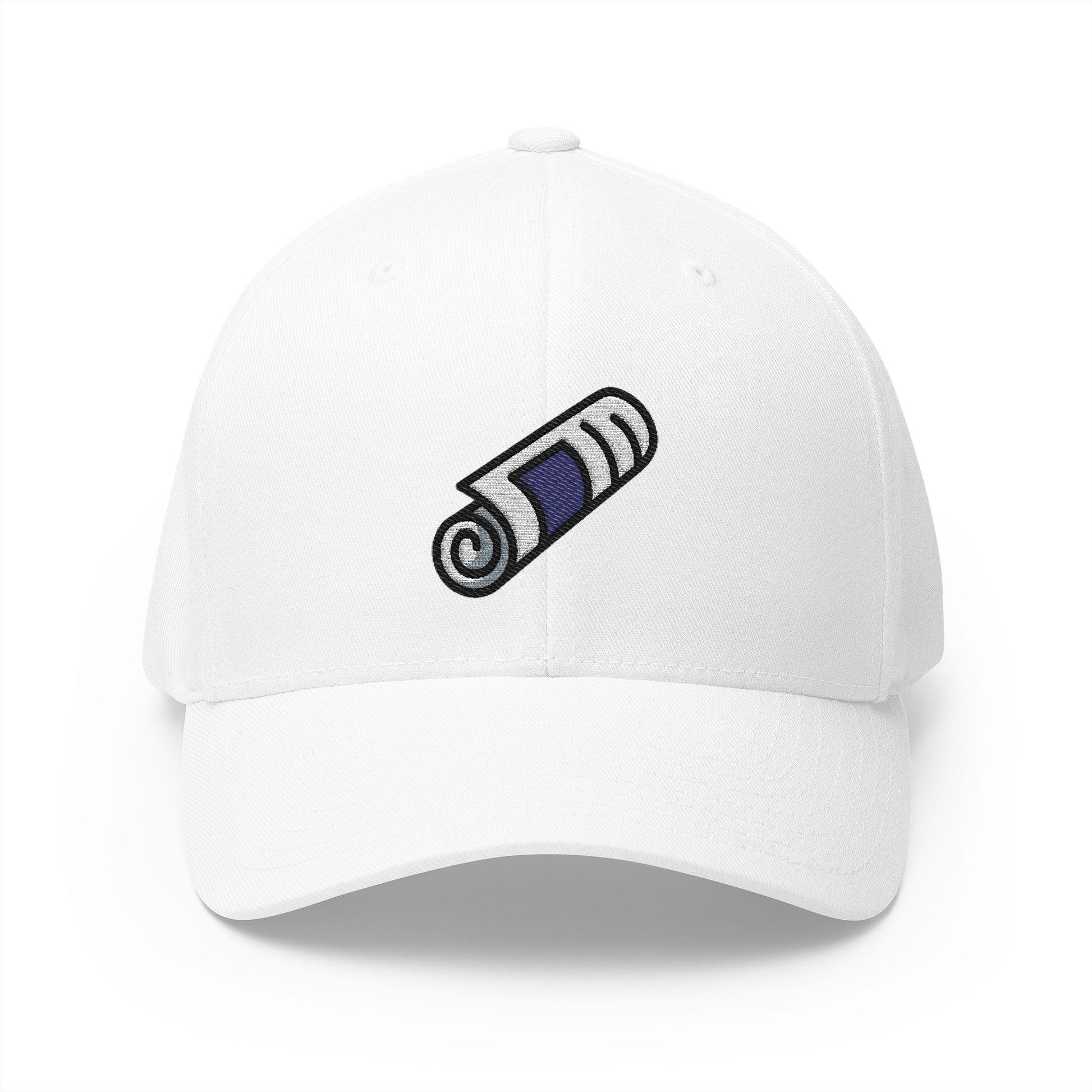 Rolled-Up Newspaper Emoji White Cap – Premium by Capmoji