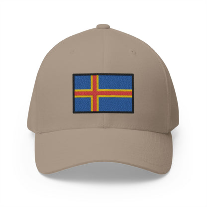 Flag: Åland Islands Emoji Khaki Cap – Premium by Capmoji