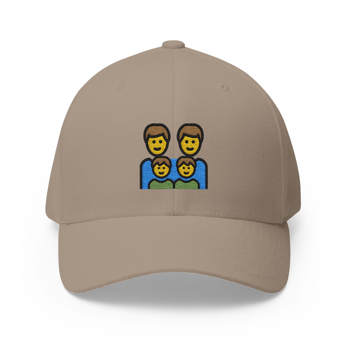 Family: Man, Man, Boy, Boy Emoji Khaki Cap – Premium by Capmoji