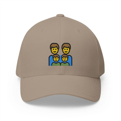 Family: Man, Man, Boy, Boy Emoji Khaki Cap – Premium by Capmoji