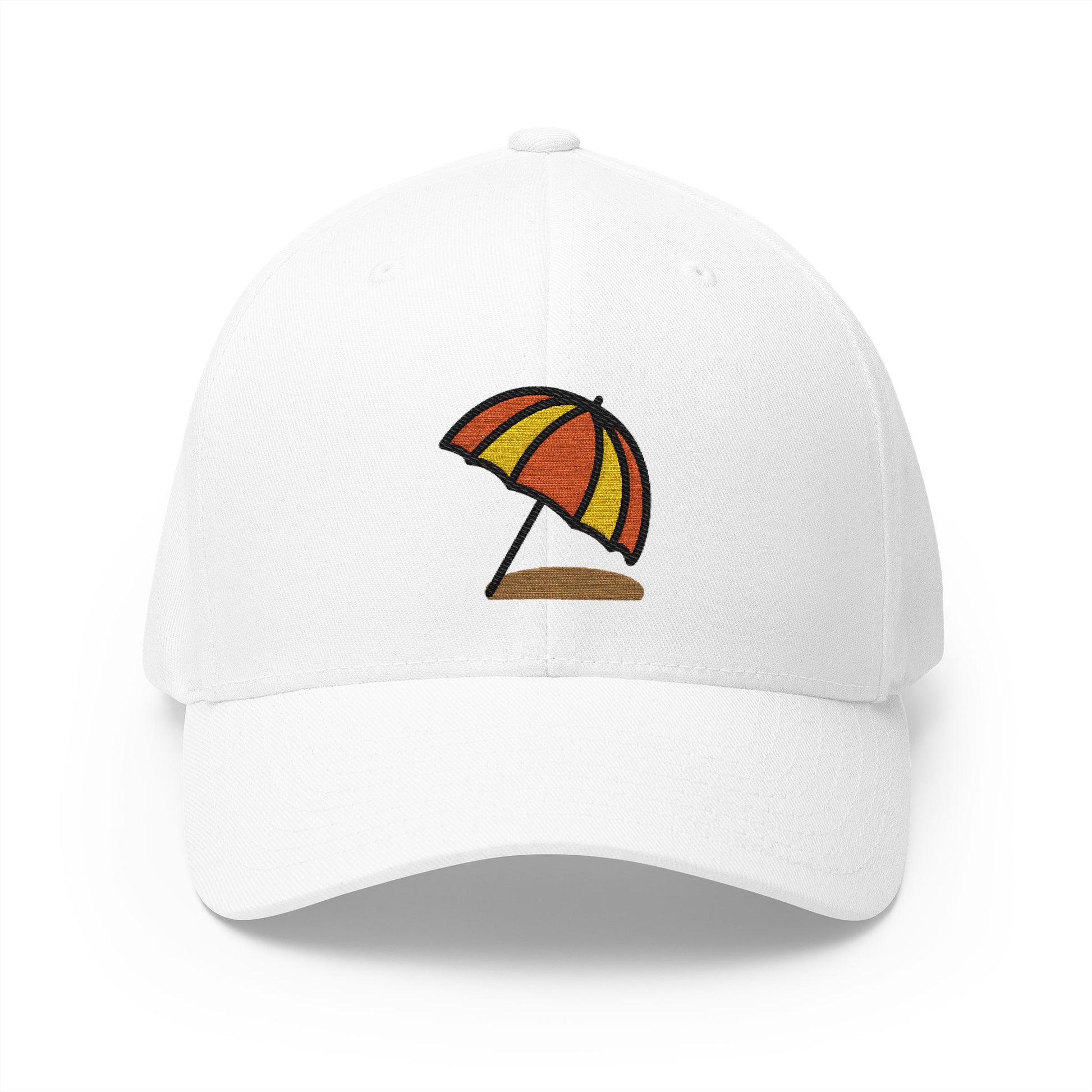 Umbrella On Ground Emoji White Cap – Premium by Capmoji