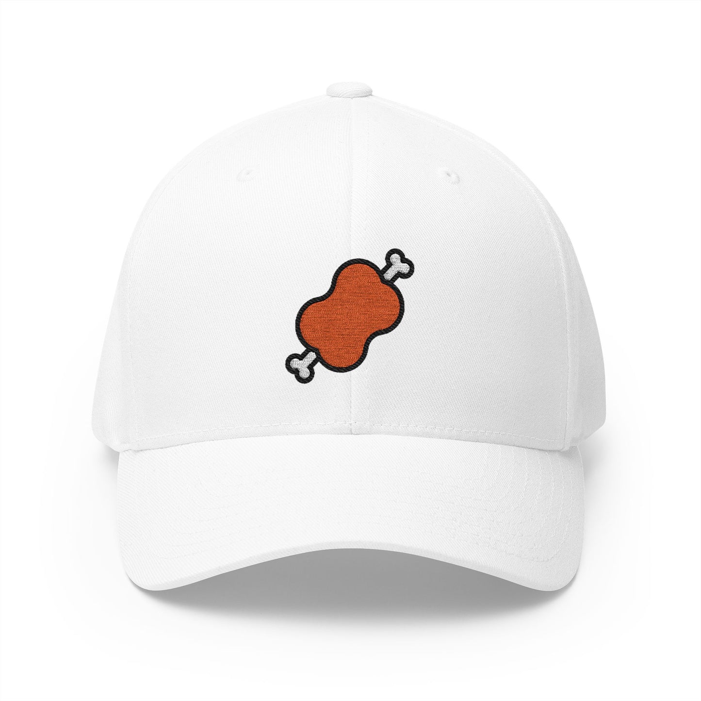 Meat On Bone Emoji White Cap – Premium by Capmoji
