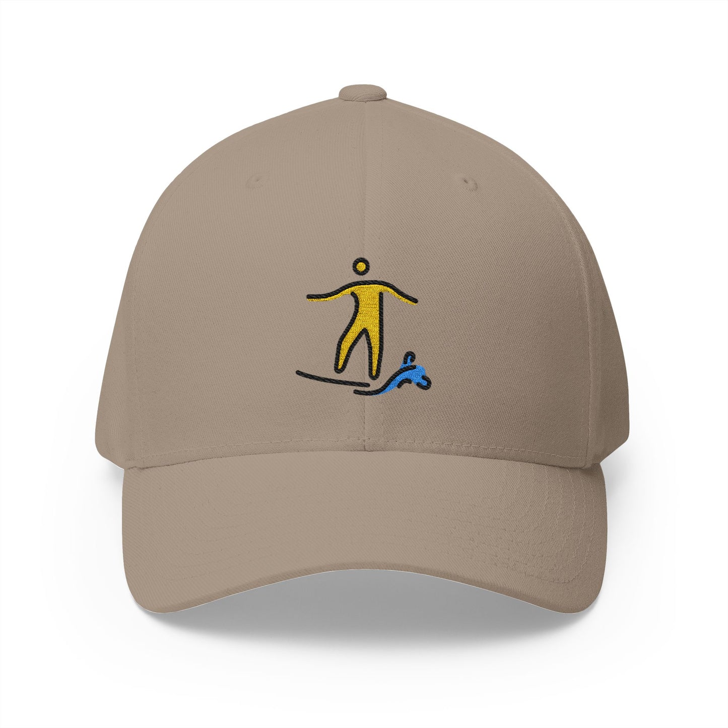 Person Surfing Emoji Khaki Cap – Premium by Capmoji