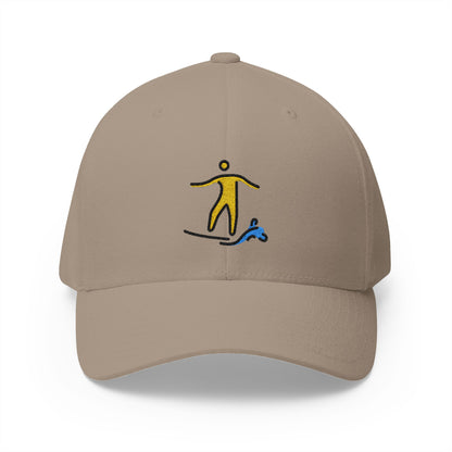 Person Surfing Emoji Khaki Cap – Premium by Capmoji