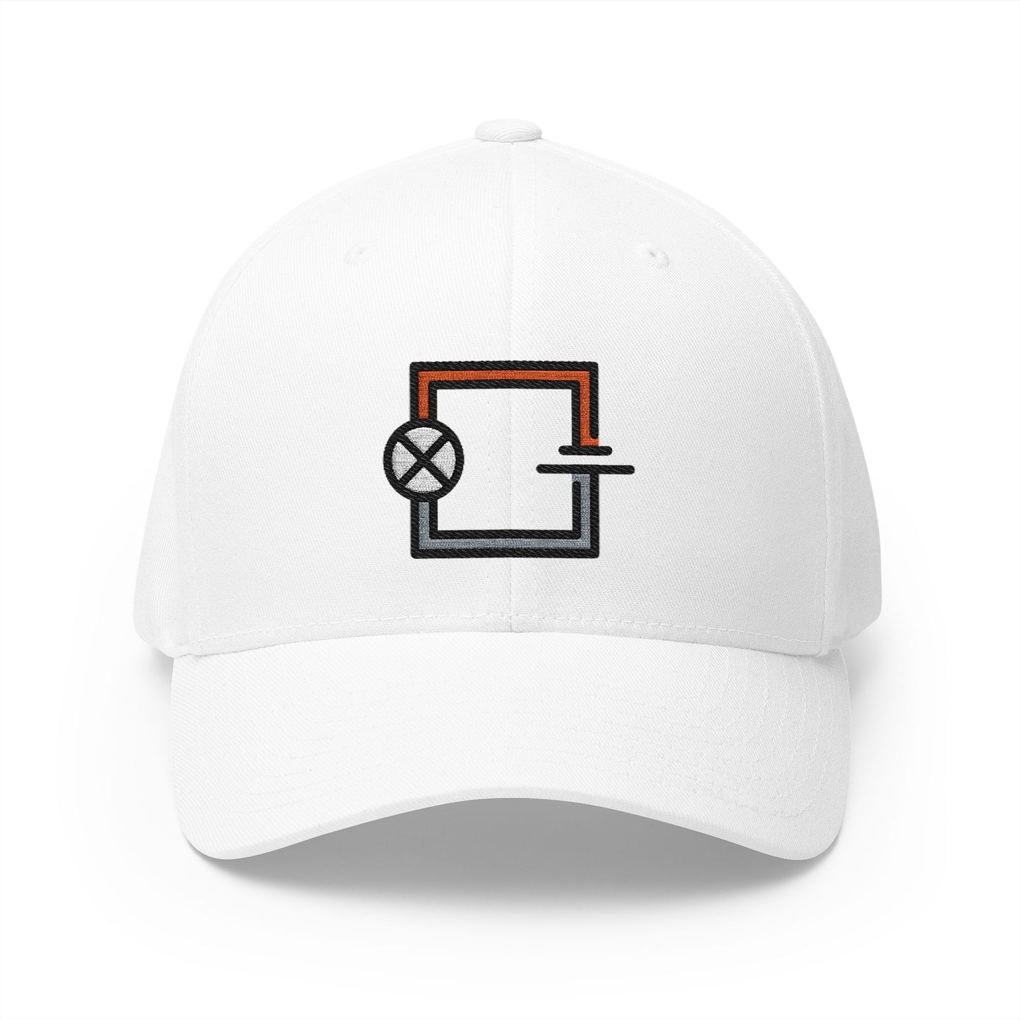Circuit Emoji White Cap – Premium by Capmoji