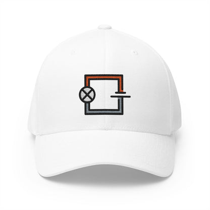 Circuit Emoji White Cap – Premium by Capmoji