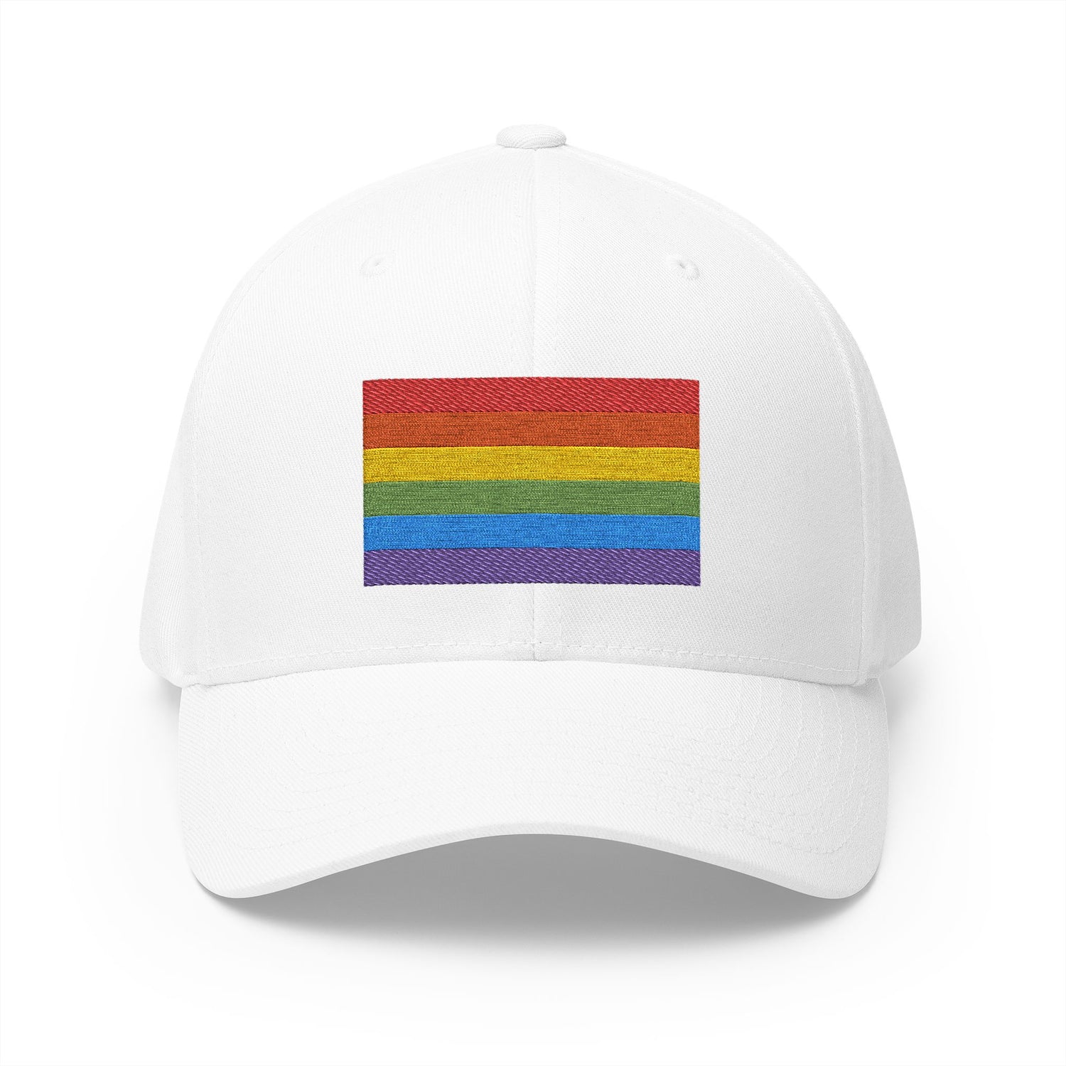 Rainbow Flag Emoji White Cap – Premium by Capmoji