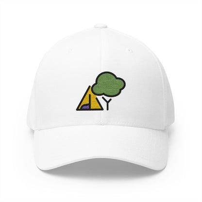Camping Emoji White Cap – Premium by Capmoji