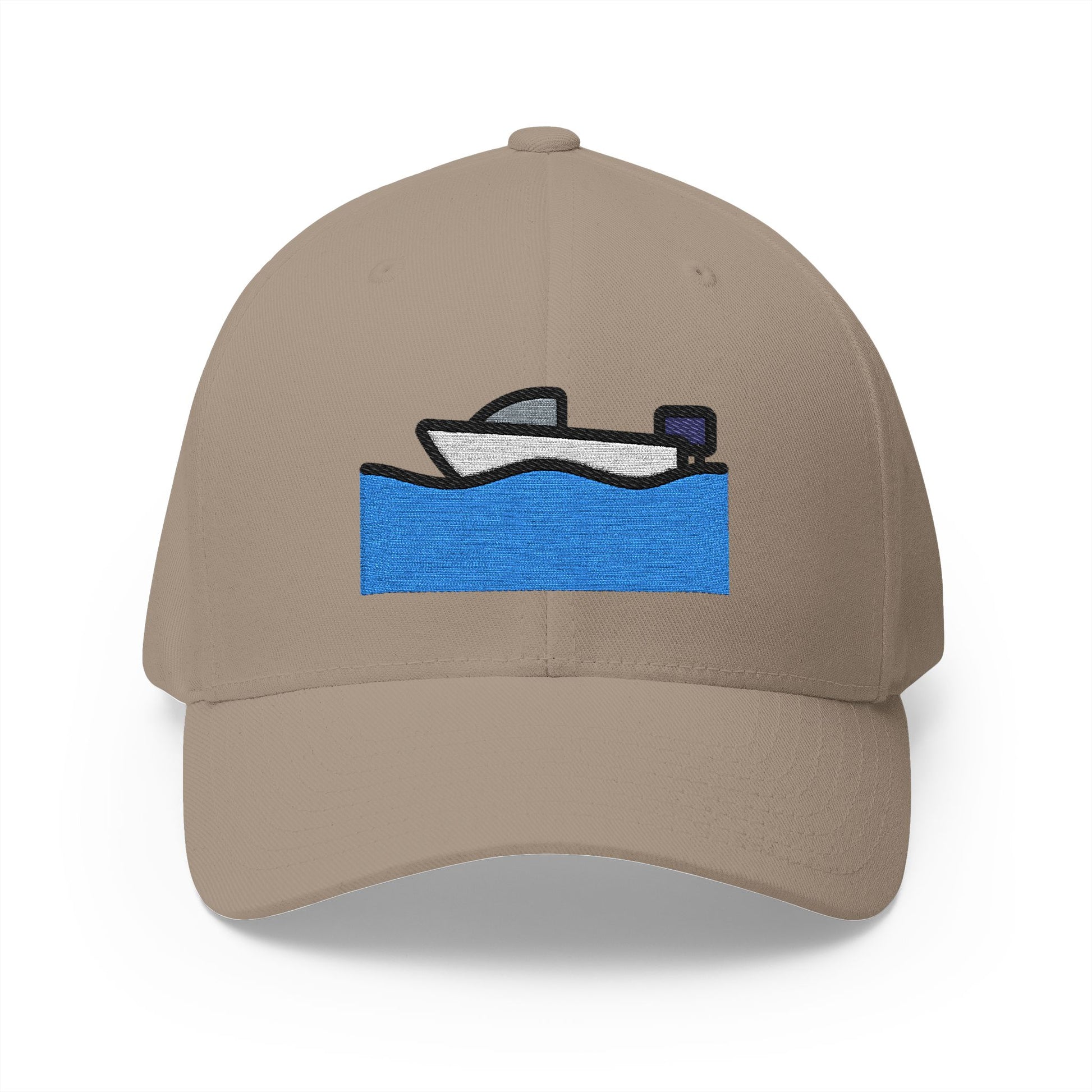 Motor Boat Emoji Khaki Cap – Premium by Capmoji